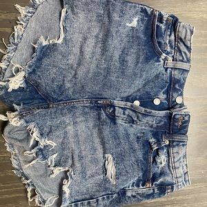 Light wash jean shorts